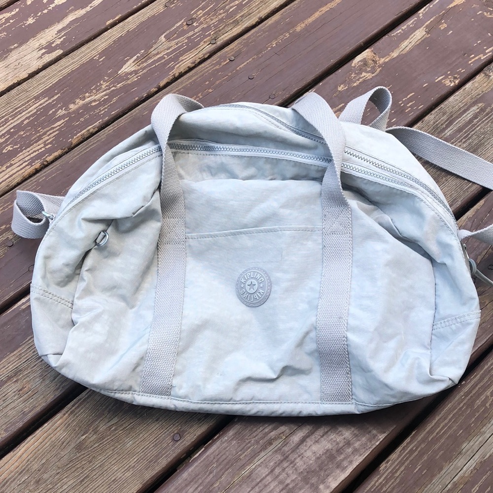 Grey Kipling duffel tote bag